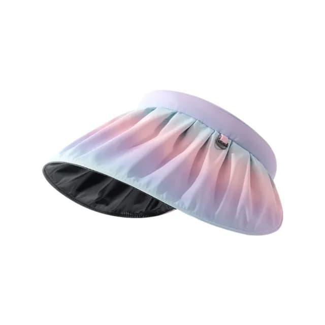 【米蘭精品】現貨+預購 空頂帽防曬帽(漸層變色黑膠貝殼帽女帽子母親節禮物4色74cp7)