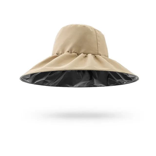 【米蘭精品】現貨+預購 漁夫帽防曬帽(黑膠大簷遮陽女帽子母親節禮物5色74cp12)
