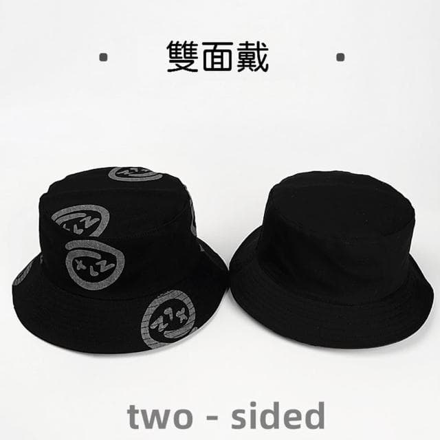 【米蘭精品】現貨+預購 漁夫帽遮陽帽(印花平頂雙面盆帽男女帽子情人節生日聖誕節交換禮物5色74cq27)