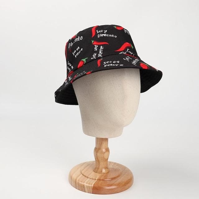 【米蘭精品】現貨+預購 漁夫帽遮陽帽(辣椒字母平頂雙面男女帽子情人節生日聖誕節交換禮物74cq61)