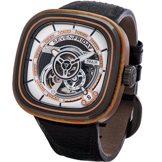 【SEVENFRIDAY】大馬士革工法自動上鍊機械錶-黑色/47.6x47mm 送禮 禮物 推薦(PS2/02)