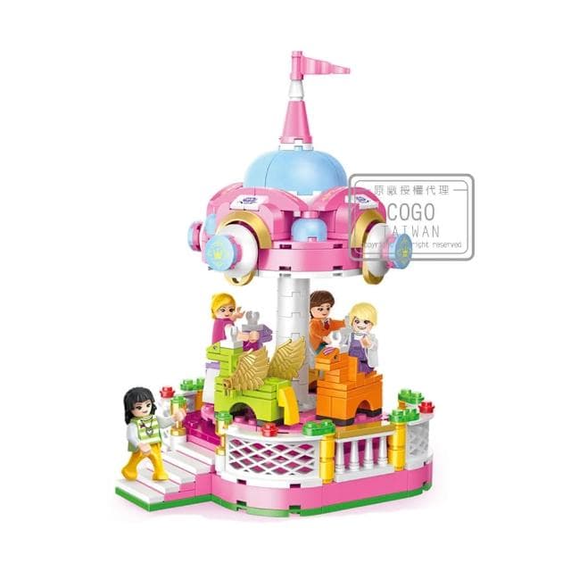 【COGO】積木 遊樂園女孩系列 旋轉木馬-4566(益智玩具/兒童玩具//聖誕禮物/交換禮物)