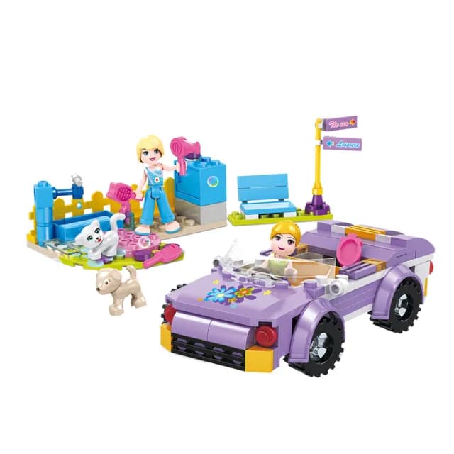 【COGO】積木 沙灘女孩系列 魅力女孩與跑車-4549(益智玩具/兒童玩具//聖誕禮物/交換禮物)