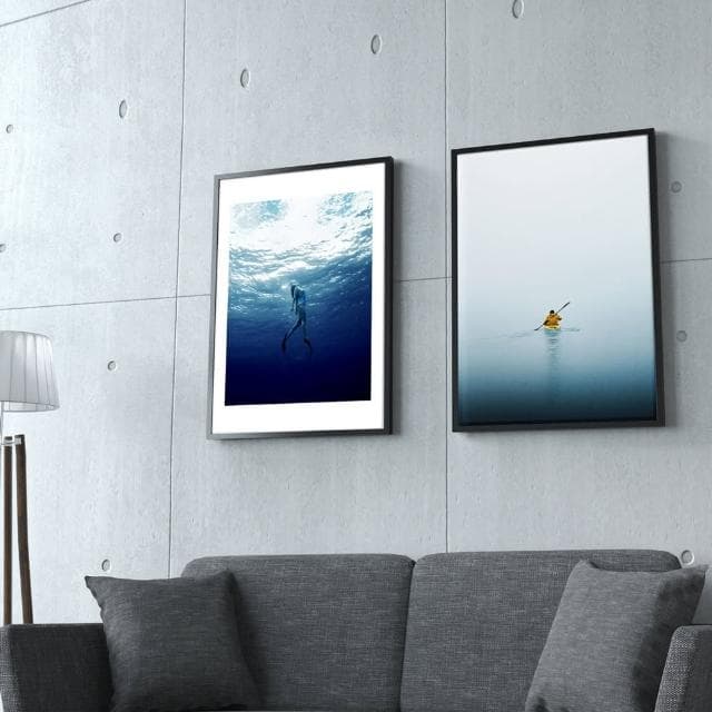 【菠蘿選畫所】悠然在水面之下- 30x40cm(潛水運動風掛畫/健身/舒壓/開店送禮/海)