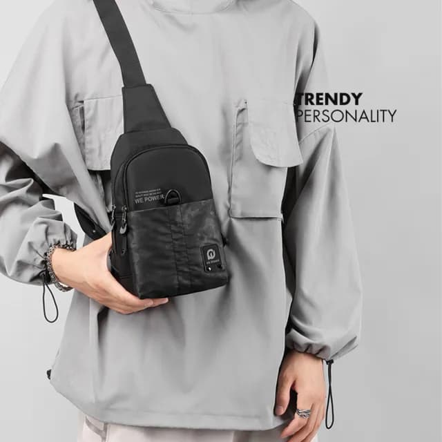 【Janyo】雙11 拼色時尚休閒斜背包 百搭運動風 胸包 男女 單肩包 交換禮物(交換禮物)