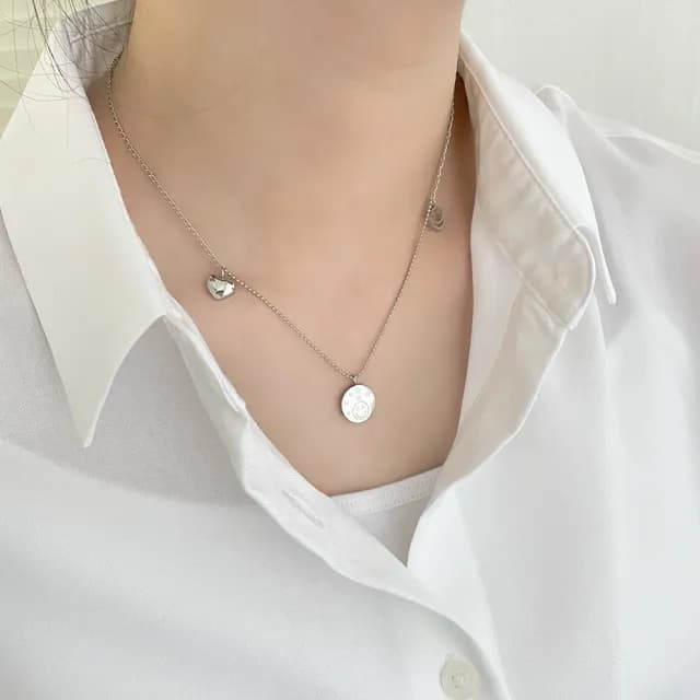 【UME.Acce】愛心笑臉星星鈦鋼項鍊(鈦鋼 項鍊 鈦鋼項鍊 愛心 笑臉 星星)