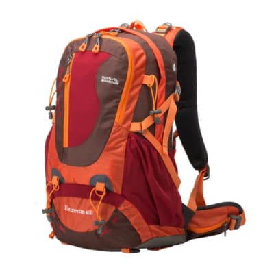 輕量網架透氣休閒/登山背包橘紅色40L 母親節禮物(登山包)