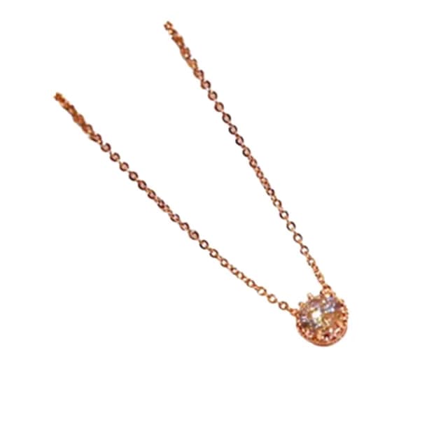【米蘭精品】現貨+預購 玫瑰金項鍊鑲鑽吊墜(時尚歐美精緻亮眼情人節生日聖誕節交換禮物女飾品73jp15)