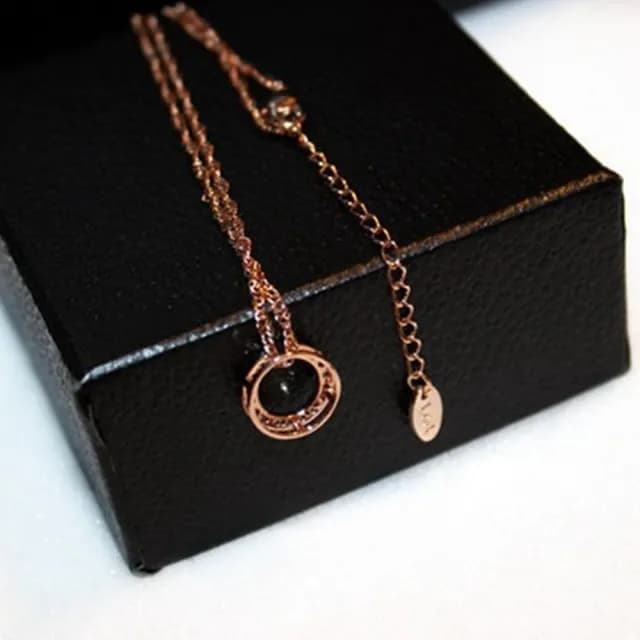 【米蘭精品】現貨+預購 玫瑰金項鍊鑲鑽吊墜(時尚流行簡約情人節生日聖誕節交換禮物女飾品73jp30)