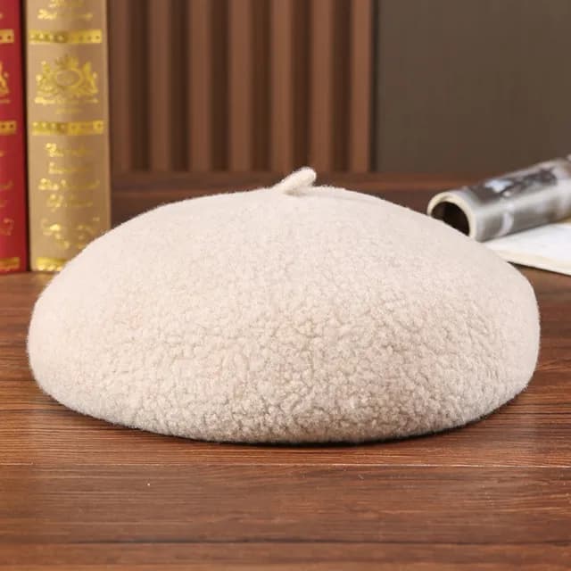 【米蘭精品】現貨+預購 羊毛帽貝雷帽(保暖純色百搭毛呢畫家帽女帽子情人節生日聖誕節交換禮物4色74dq45)