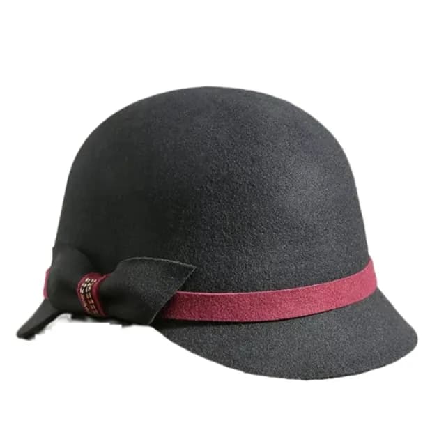 【米蘭精品】現貨+預購 羊毛帽禮帽(保暖蝴蝶結日系毛呢盆帽女帽子情人節生日聖誕節交換禮物4色74dq48)