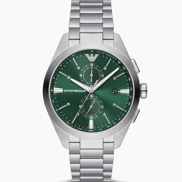 【EMPORIO ARMANI】亞曼尼 紳男三眼計時手錶-43mm 禮物 送禮 推薦(AR11480)