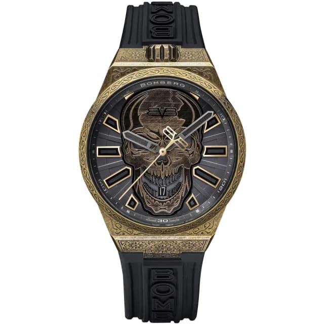 【BOMBERG】炸彈錶 Bolt-68 NEO系列 十週年紀念骷髏機械錶 青銅色版本 送禮 禮物 推薦(BF43APBR.08-4.12)
