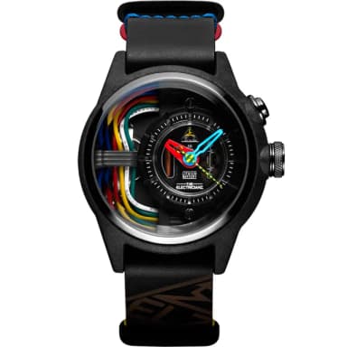 【THE ELECTRICIANZ】發電機 Nylon Mokaz Nato 45mm獨家電路發光手錶指針錶 畢業禮物(ZZ-A1C/02-NLC)