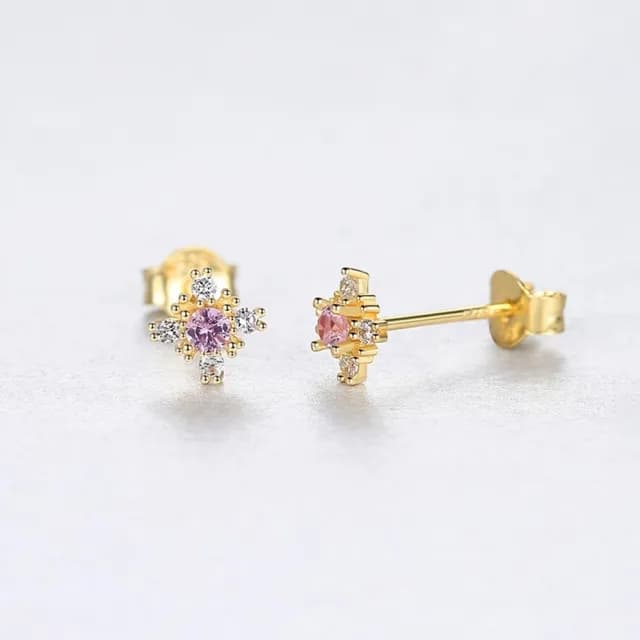 【巴黎精品】現貨+預購 鋯石耳環925純銀耳針(韓風簡約花朵造型女飾品v1aa80)
