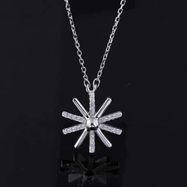 【米蘭精品】現貨+預購 925純銀項鍊鑲鑽吊墜(韓版太陽花造型情人節生日聖誕節交換禮物女飾品73gu2)