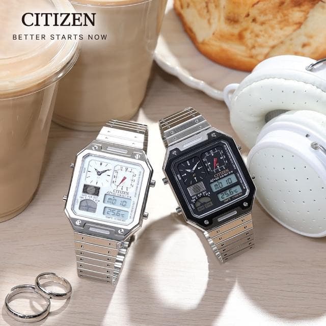 【CITIZEN 星辰】Chronograph 80年代復古計時電子男錶 禮物 推薦(JG2126-69E)