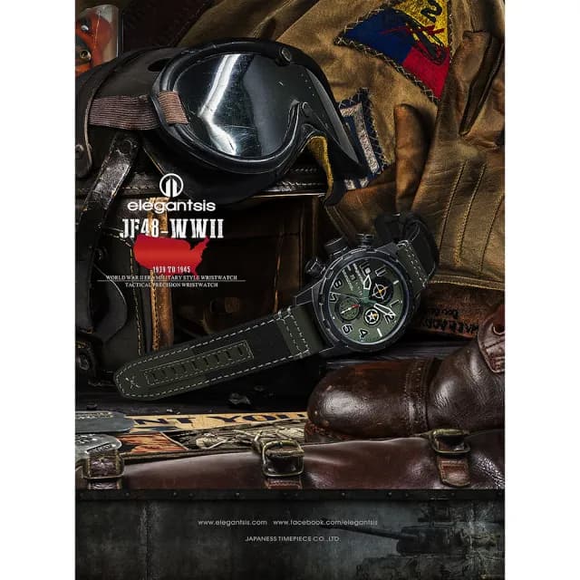 【elegantsis 愛樂時】二戰美國 JF48WWII 收藏家手錶 禮物 送禮 推薦(ELJF48QS-6G02LC)