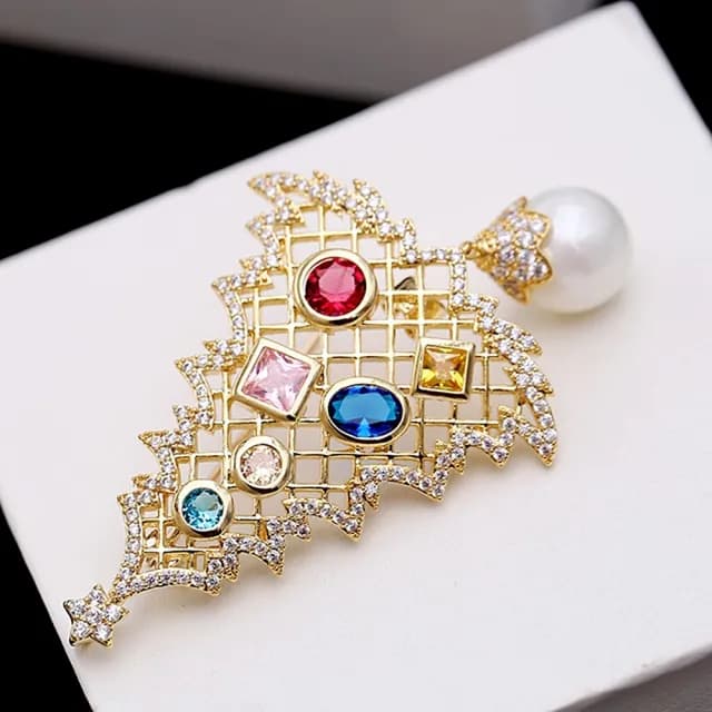 【巴黎精品】情人節禮物 現貨+預購 胸針聖誕樹胸花(珍珠鋯石聖誕節別針女飾品p1ao70)