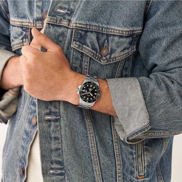 【FOSSIL】美式復古潛水造型日曆手錶-42mm 禮物 送禮 推薦(FS5952)