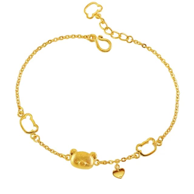 【2sweet 甜蜜約定】拉拉熊貼心系列純金手鍊 金重約1.05錢(甜蜜約定 拉拉熊 金飾)