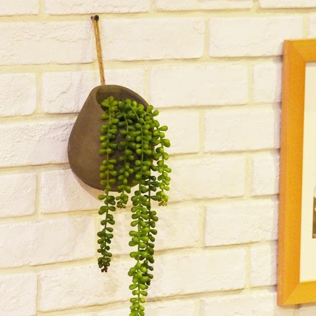 【YU Living 信歐傢居】仿真垂掛式多肉植物裝飾盆栽(綠色/人造盆栽 園藝花卉 室內裝飾)