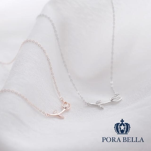 【Porabella】925純銀花朵項鍊 小眾設計款ins風 情人節禮物 生日禮物 玫瑰花項鍊 Necklace