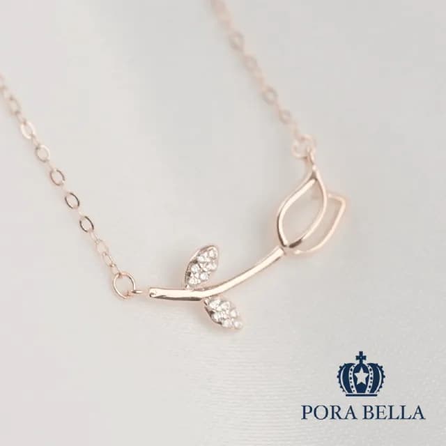 【Porabella】925純銀花朵項鍊 小眾設計款ins風 情人節禮物 生日禮物 玫瑰花項鍊 Necklace