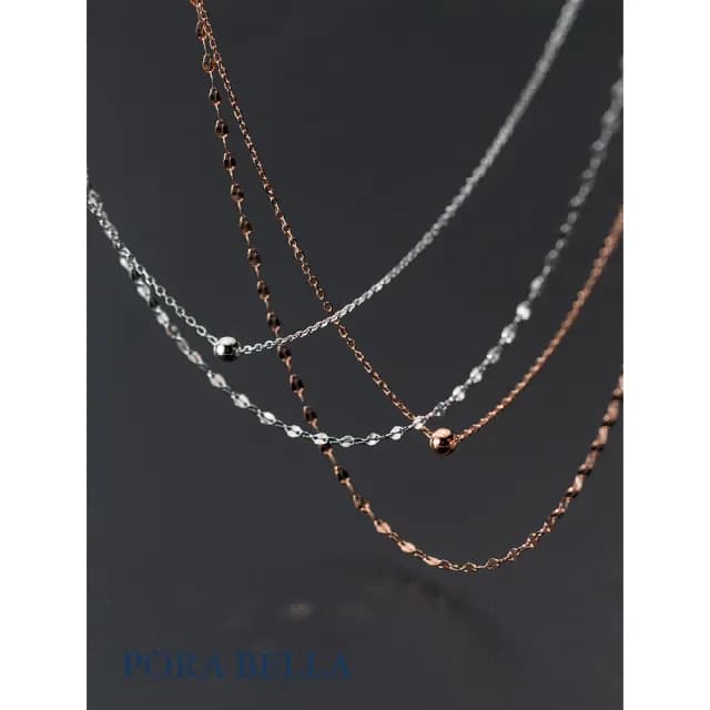 【Porabella】925純銀頸鍊鎖骨項鍊 小眾設計款ins風 情人節禮物 生日禮物  Necklace
