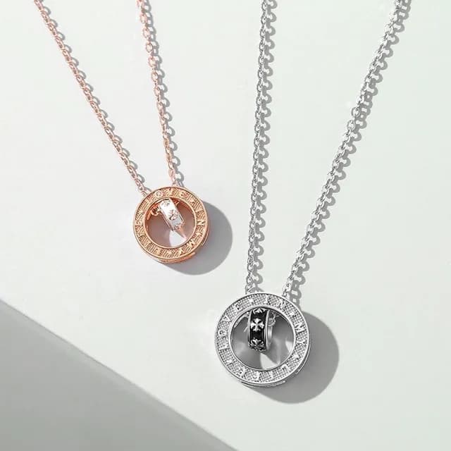 【米蘭精品】現貨+預購 925純銀項鍊情侶對鍊(雙環滴膠十字架字母生日聖誕節交換禮物74cj20)