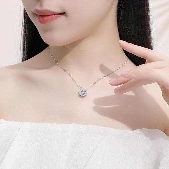 【米蘭精品】現貨+預購 925純銀項鍊鋯石吊墜(流轉之心跳動愛心生日聖誕節交換禮物女飾品3款74cj32)