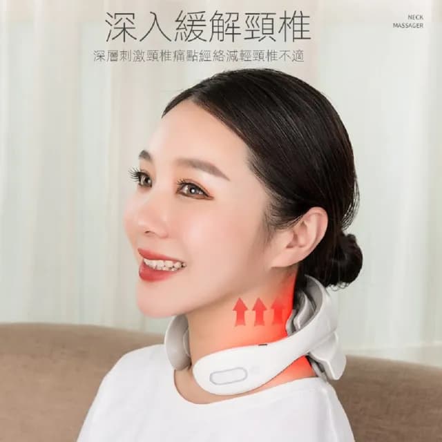 【AOYI奧藝】恆溫熱敷震動肩頸部按摩器按摩儀（母親節禮物）(6種模式15檔力度 隨身按摩器 禮盒裝)
