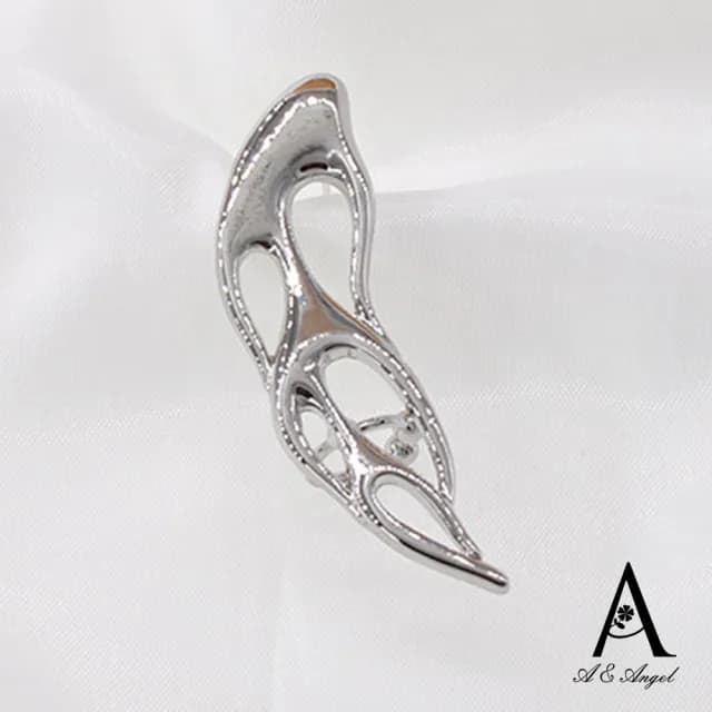 【ANGEL】火焰文章中性耳骨夾耳環單隻款(銀色單隻左耳)