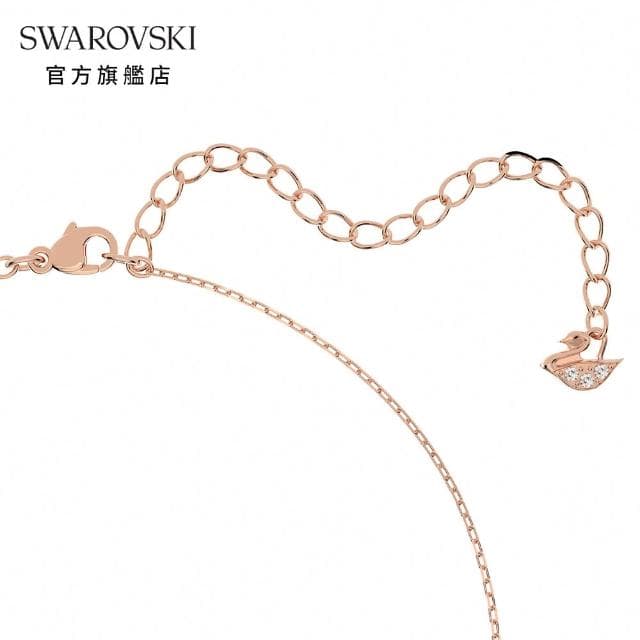 【SWAROVSKI 官方直營】Stilla Attract 套裝 圓形切割 白色 鍍玫瑰金色調 交換禮物