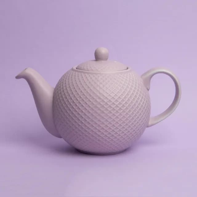 【LondonPottery】Globe陶製茶壺 格紋紫900ml  / 泡茶 下午茶 茶具 88父親節禮物