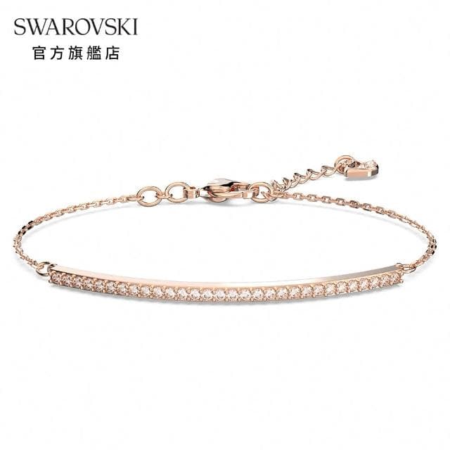 【SWAROVSKI 官方直營】Only 手鏈 白色  鍍玫瑰金色調 母親節禮物