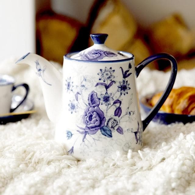 【LondonPottery】BlueRose陶製茶壺 900ml  / 泡茶 下午茶 茶具 母親節禮物