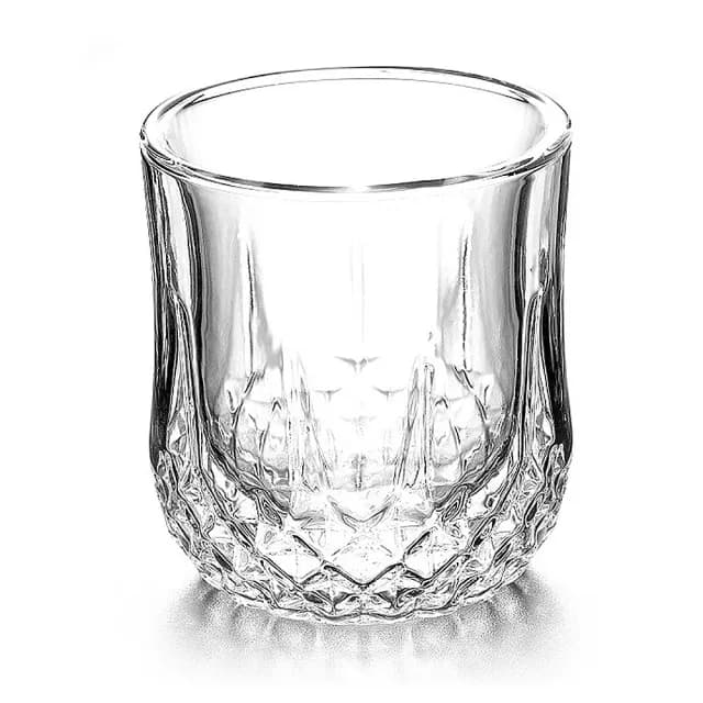【典贊創意】鑽石威士忌雙層玻璃杯(酒杯雞尾酒洋酒杯雕花酒杯生日禮物父親節鑽石杯紅威士忌杯保冰隔熱)