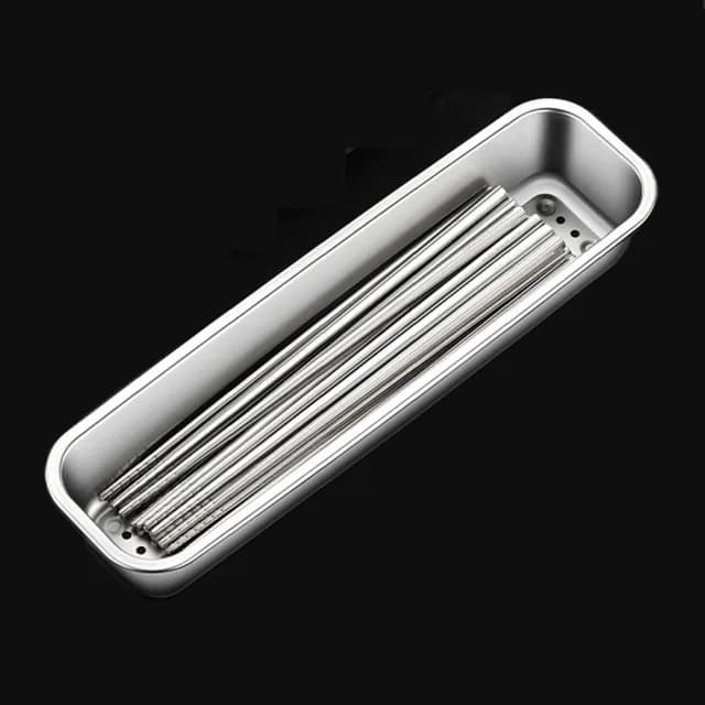 【PUSH!】餐具廚房用品304不銹鋼筷子瀝水盒筷籠瀝水盒(筷勺刀叉收納盒D302)