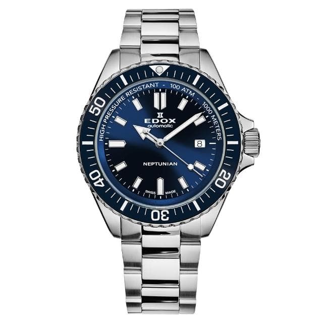 【EDOX 伊度】Neptunian 海神特別版 1000米潛水機械錶 送禮 禮物 推薦(E80120.3BUM.BUF)