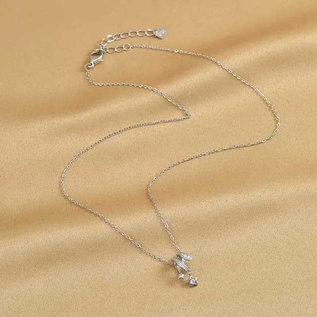 【Umi】韓式東大門簡約奢華時尚優雅百搭銀項鍊(浪漫流星 鑲鑽 韓劇 精緻情人節禮物)