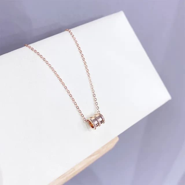 【Umi】浪漫心之滾輪奢華時尚優雅百搭銀項鍊232(韓劇 精緻情人節禮物)