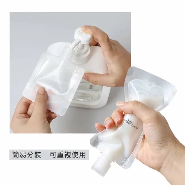 【超值六入組】磨砂旅行分裝袋組 100ml*2 50ml*2 30ml*2 附標籤*2(方便旅行分裝保養品及洗沐用品)