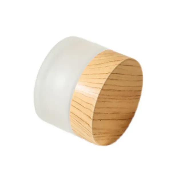 【外出用品】透明磨砂面霜分裝瓶-2入(5g 木紋蓋 防滑瓶底 附手拉墊片 空瓶 霜膏瓶 試用瓶 保養品)