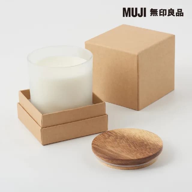 【MUJI 無印良品】附杯芬香蠟燭.柑橘香味/200g