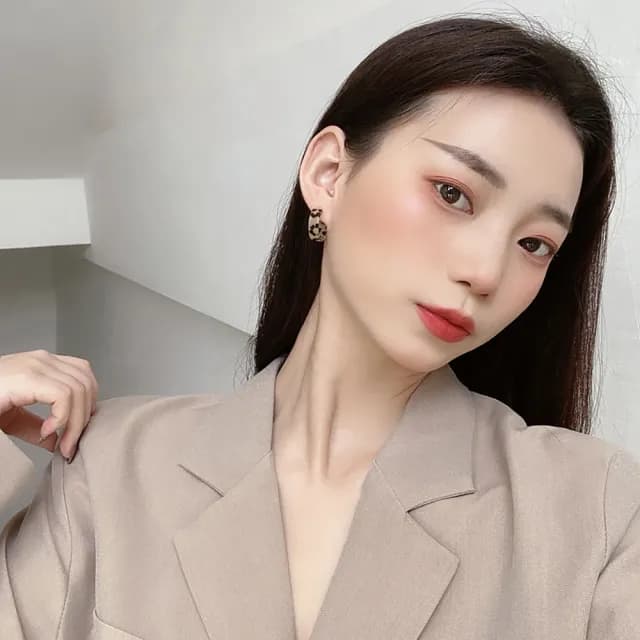 【INES】韓國設計S925銀針時尚豹紋C圈耳環(S925銀針耳環 豹紋耳環 C圈耳環)