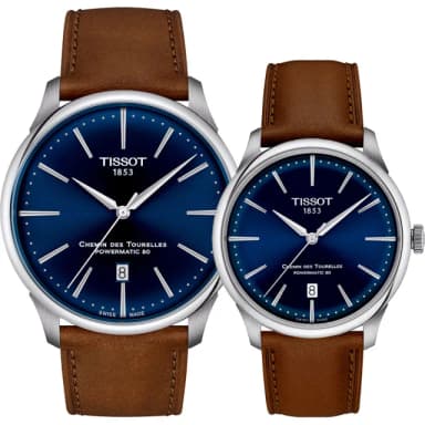 【TISSOT 天梭 官方授權】杜魯爾動力80小時機械對錶 情侶手錶 禮物 推薦(T1394071604100+T1398071604100)