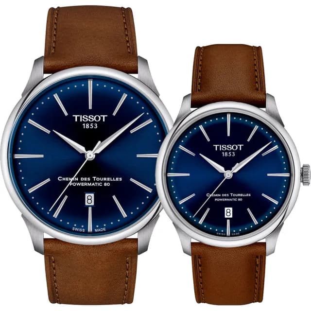 【TISSOT 天梭 官方授權】杜魯爾動力80小時機械對錶 情侶手錶 禮物 推薦(T1394071604100+T1398071604100)