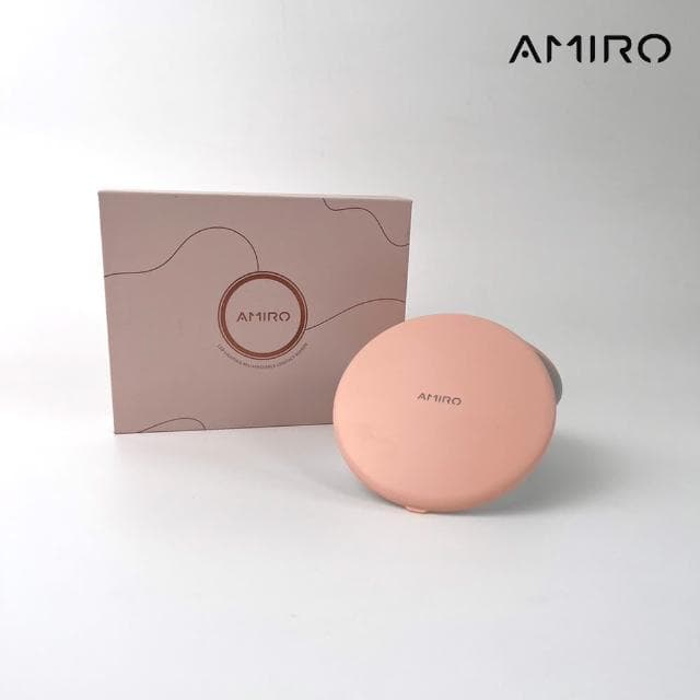 【AMIRO】LED燈 隨身化妝鏡 粉色(隨身鏡 情人節禮物   新年禮物)