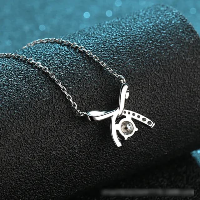 【巴黎精品】現貨+預購 莫桑鑽石項鍊飾品配件925純銀項鍊(0.5克拉蝴蝶結鈴鐺水鑽生日情人節禮物v1ae104)